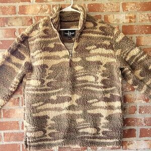 Unisex Boxercraft Camo Sherpa Quarter-Zip Pullover Sweater